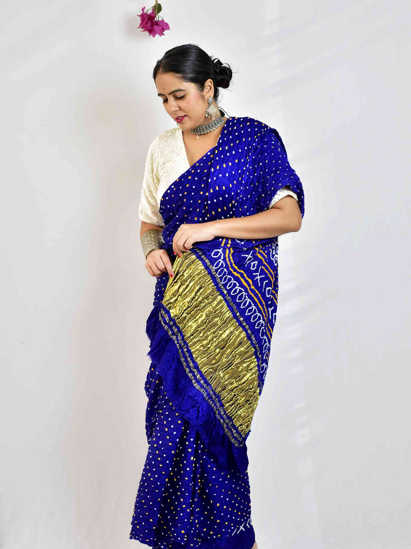 Banarasi Georgette Rai Bandhej Saree Rani Pnik – Neha Singh Label